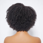 12" 5x5 4c edges 1 kinky jerry curly glueless short lace closure wig 100% human hair density 150%