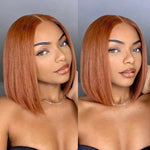 4x4 glueless bob wig mid part closure color maple sugar 150%