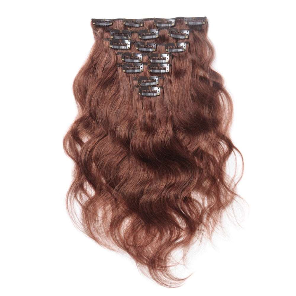 #33 RICH COPPER RED BODY WAVY 10 PIECE CLIP IN EXTENSIONS