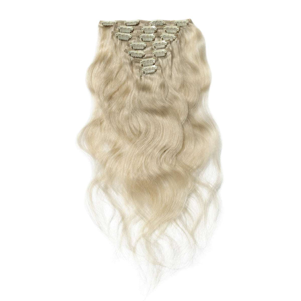 #60 WHITE BLONDE BODY WAVY 10 PIECE CLIP IN EXTENSIONS