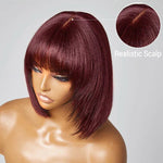 Minimalist lace reddish purple layered cut yaki wig 150%