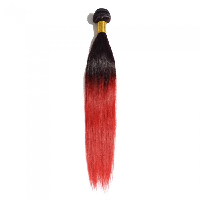 #1B/RED STRAIGHT OMBRE BUNDLE