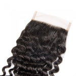 10"-20" 4x4 Italy Curly  #1B Free Part Lace Closure