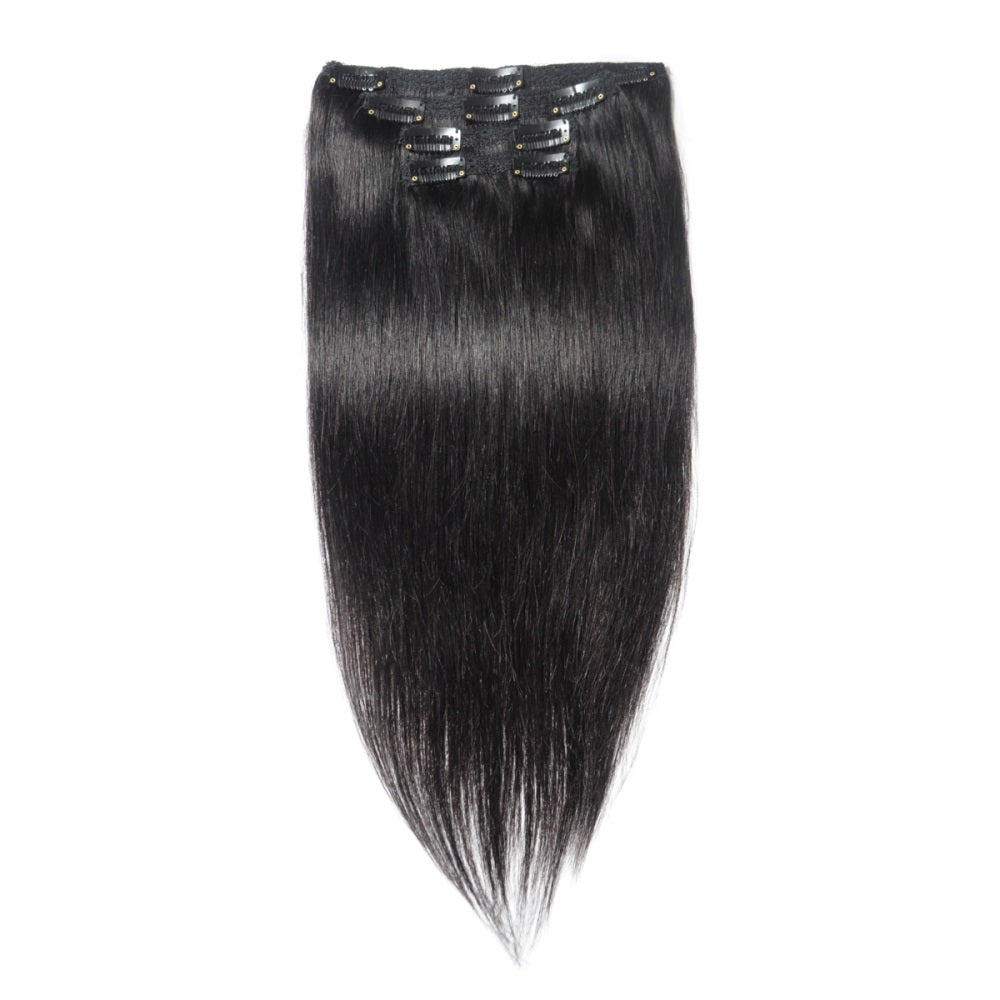#1 JET BLACK STRAIGHT 10 PIECE CLIP IN EXTENSIONS