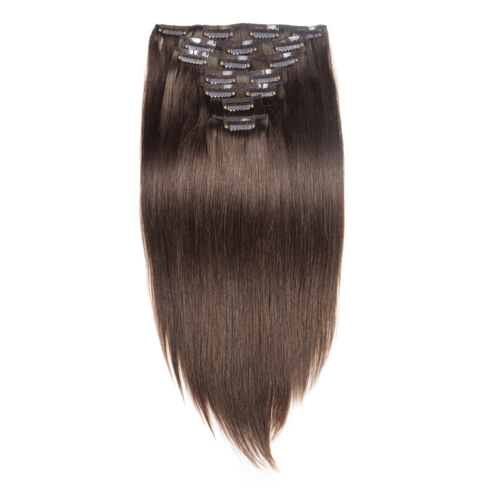 #4 CHOCOLATE BROWN STRAIGHT 10 PIECE CLIP IN EXTENSIONS
