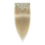 #60 WHITE BLONDE STRAIGHT 10 PIECE CLIP IN EXTENSIONS