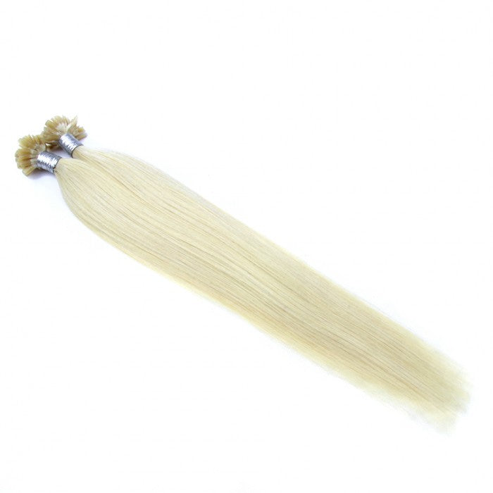 #60 WHITE BLONDE STRAIGHT PRE BONDED REMY HAIR EXTENSIONS
