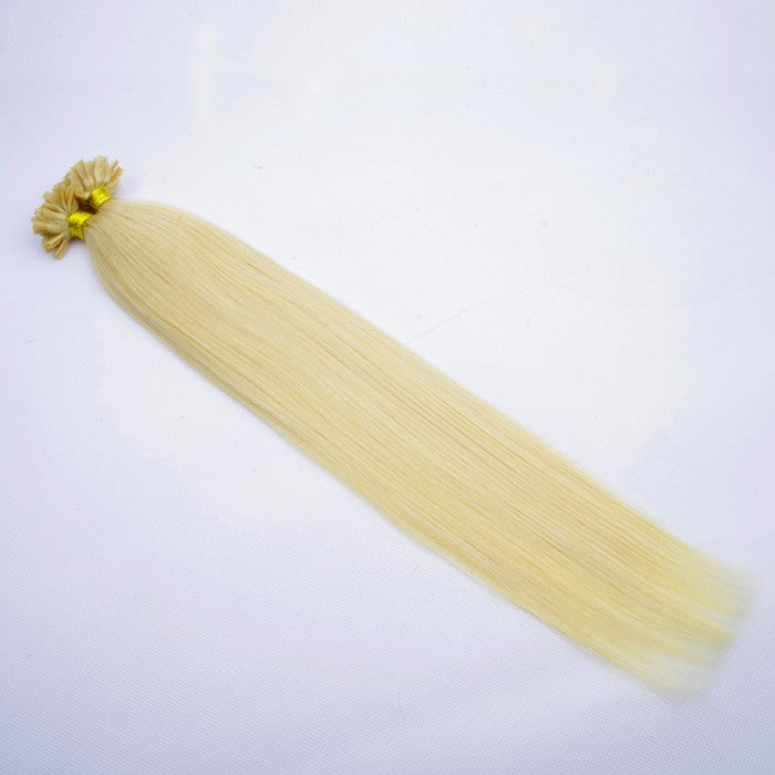 #613 LIGHTEST BLONDE STRAIGHT PRE BONDED REMY HAIR EXTENSIONS