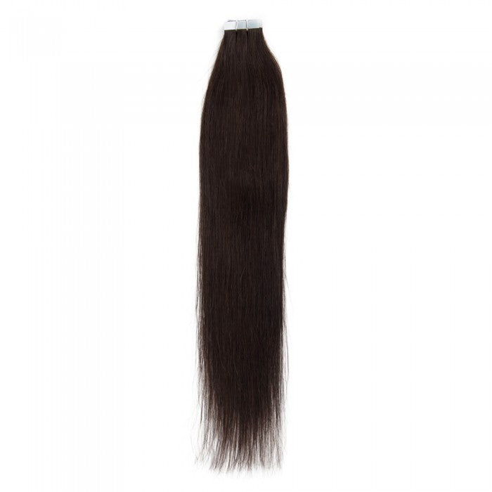 #2 DARKEST BROWN STRAIGHT TAPE IN REMY HAIR EXTENSIONS