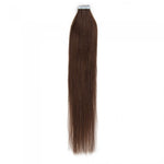#4 CHOCOLATE BROWN STRAIGHT TAPE IN REMY HAIR EXTENSIONS