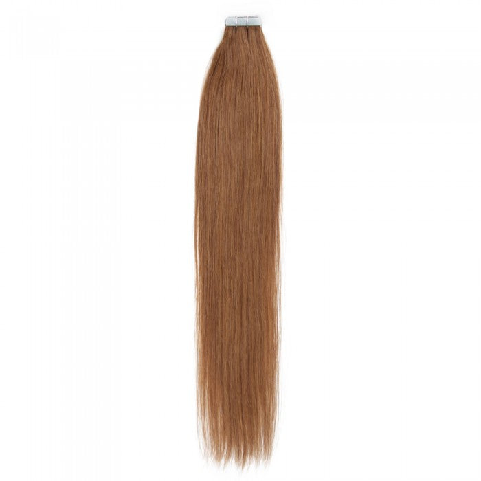 #8 LIGHT BROWN STRAIGHT TAPE IN REMY HAIR EXTENSIONS